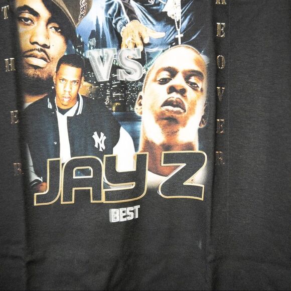 New Best Breezy Excursion Rappers Nas vs Jay Z Graphic Black T-Shirt‎ Size Small - Picture 2 of 4